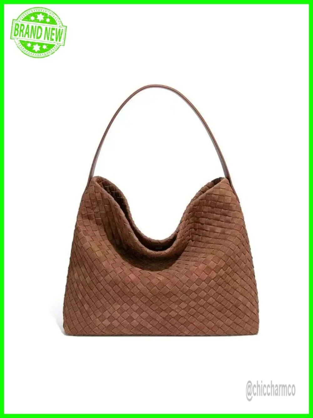 Slouchy Suede Woven Hobo Crossbody Crescent Shoulder Satchel Tote Bag